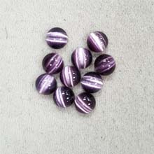 8MM ROUND CABOCHON CATS EYE PURPLE(10PCS/BAG)